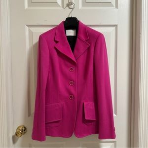 Brioni Italian Cashmere Vintage Women Blazer Jacket / Hot Pink - IT 42R US 6